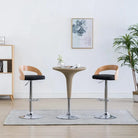 Gebogen hout barkrukken met metalen frame levering bevat stijlvolle stoelen - Zwart en lichtgrijs / 2 - Barkrukken