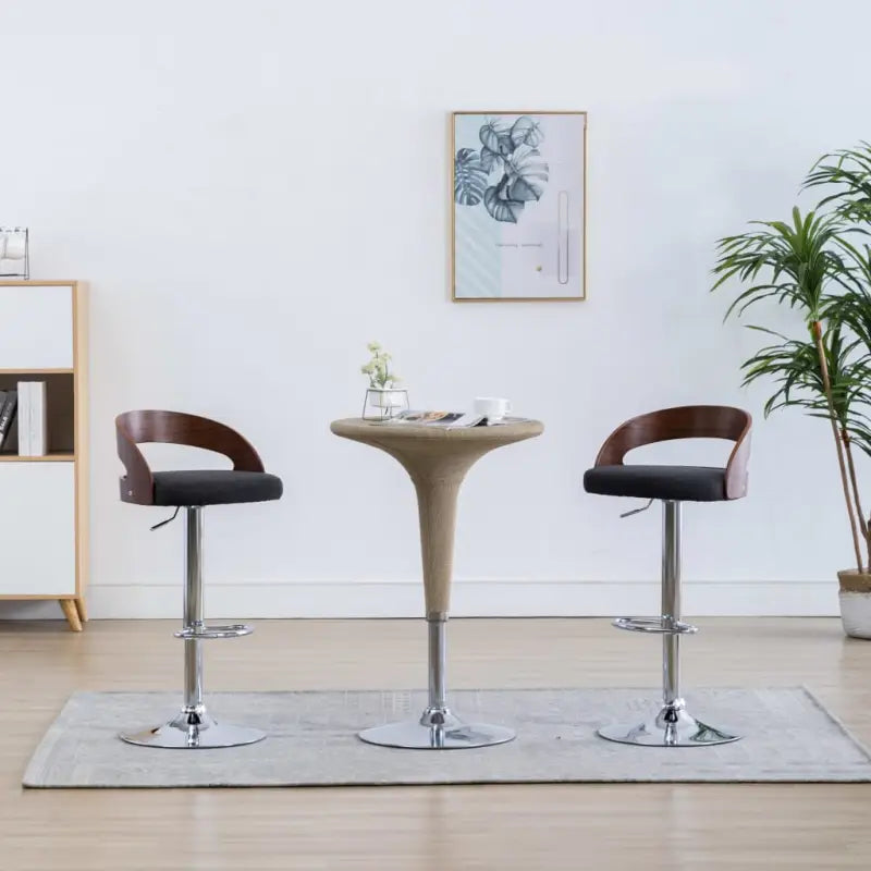 Gebogen hout barkrukken met metalen frame levering bevat stijlvolle stoelen - Donkergrijs / 2 - Barkrukken