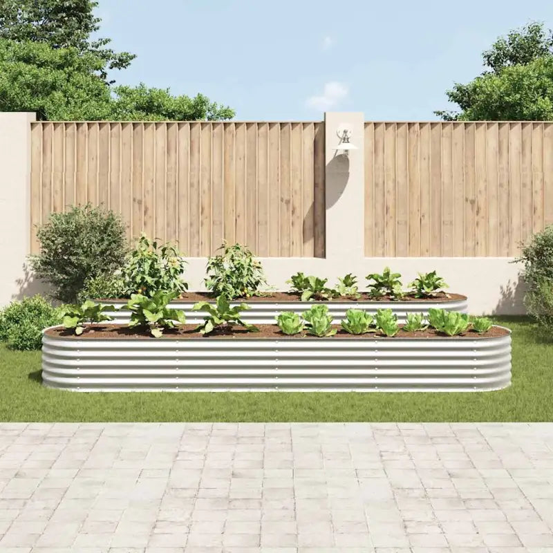 Gegalvaniseerd staal plantenbak voor tuin balkon en patio decoratie - Zilver / 400 x 80 x 44 cm / 1 - Bloempotten &
