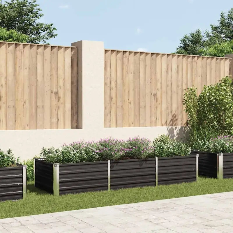 Gegalvaniseerd Staal Verhoogde Bloempotten en Plantenbakken - Antraciet / 240 x 80 x 45 cm / 1 - Bloempotten &