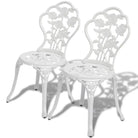 Gegoten aluminium bistroset met ronde tafel voor tuin en terras - Wit - Tuinsets