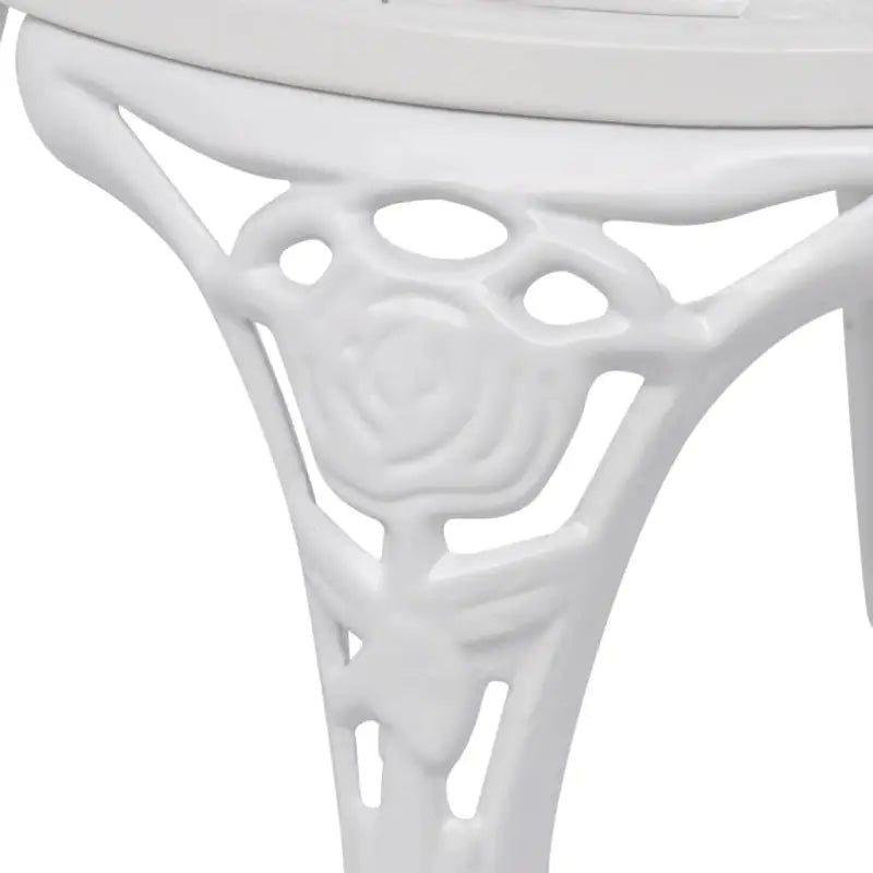 Gegoten aluminium bistroset met ronde tafel voor tuin en terras - Wit - Tuinsets