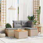 Gekuedernd stalen loungeset met beige materiaal voor buitenplezier - Tuinsets