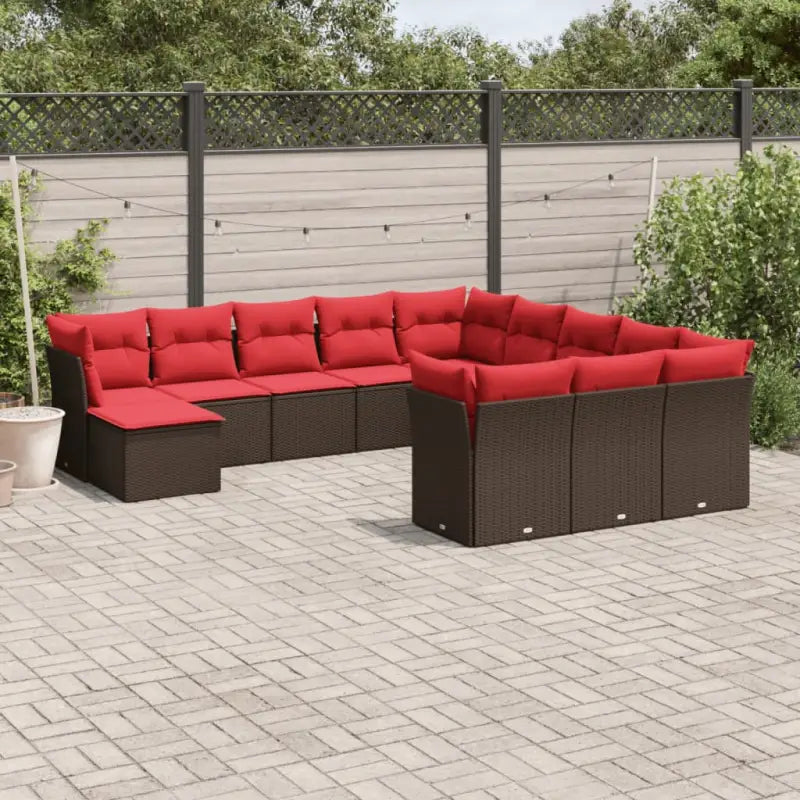 Geleverde tuinset van grijs materiaal met waterdichte tas en gepoedercoat staal - Bruin en rood / Zonder tafel