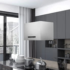 Geluidsarme hangende afzuigkap met wasbare aluminium vetfilter - Zilver / 55 cm - Afzuigkappen