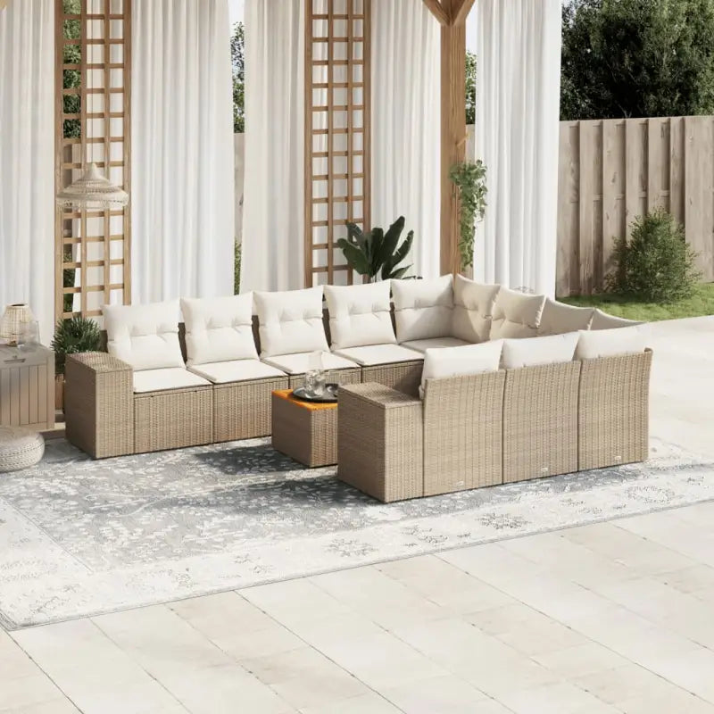 Gepersonaliseerde tuinsets met beige materiaal en gepoedercoat staal - beige en crèmekleurig / 6x midden + 2x hoek