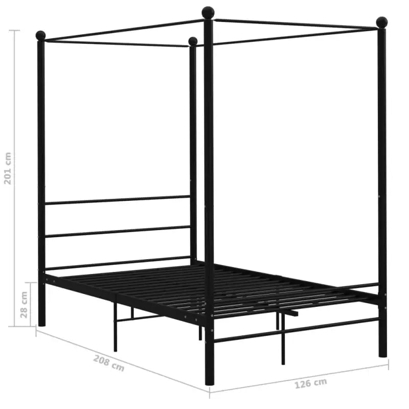 Gepoedercoat metalen bed met bovenframe voor privacy en charme - Bedden & bedframes