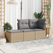 Gepoedercoat staal loungeset in beige met comfortabele afmetingen - Tuinsets