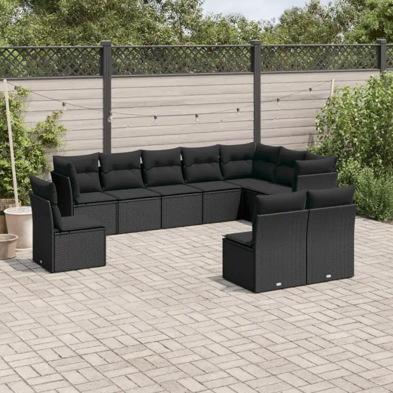 Gepoedercoat staal loungeset met poly rattan voor een comfortabele zitervaring - Zwart / Zonder tafel - Tuinsets
