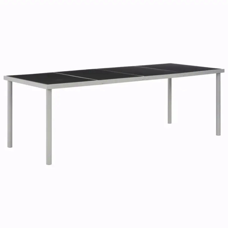 Gepoedercoat stalen eettafel voor tuin terras of buitenruimte - Zwart en grijs / 1 - Tuintafels