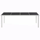 Gepoedercoat stalen eettafel voor tuin terras of buitenruimte - Zwart en grijs / 1 - Tuintafels