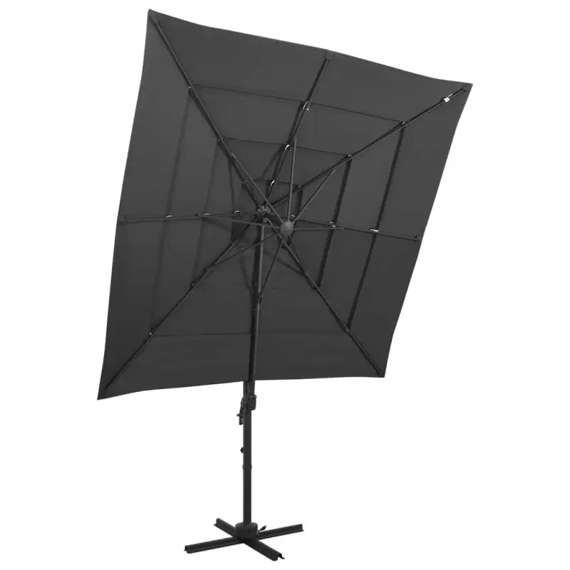 Gepoedercoate aluminium parasol met UV- en vochtbescherming - Antraciet / 1 - Parasols en zonneschermen