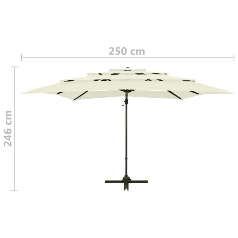 Gepoedercoate aluminium parasol met UV- en vochtbescherming - Parasols en zonneschermen