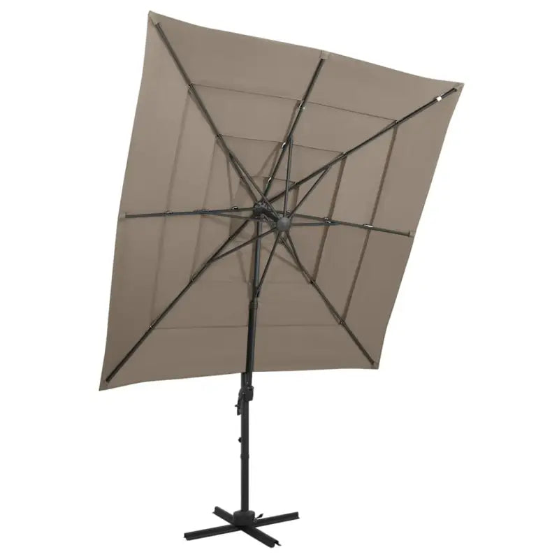 Gepoedercoate aluminium parasol met UV- en vochtbescherming - Taupe / 1 - Parasols en zonneschermen