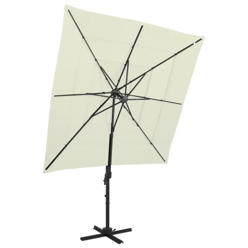 Gepoedercoate aluminium parasol met UV- en vochtbescherming - Zand / 1 - Parasols en zonneschermen