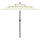 Gepoedercoate Aluminium Parasol met UV- en vochtbestendige Drie-Laags Bescherming - Zand / 2.5 m / 1 - Parasols