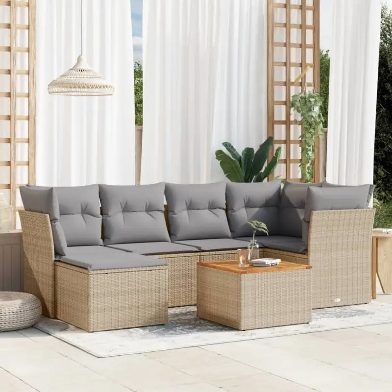 Gepolijst loungeset in beige materiaal met gepoedercoat staal afmetingen - Tuinsets