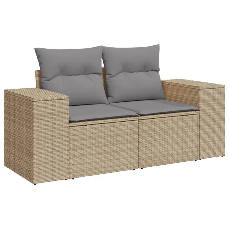 Gepolijste loungeset met beige materiaal en gepoedercoat staal afmetingen - Tuinsets