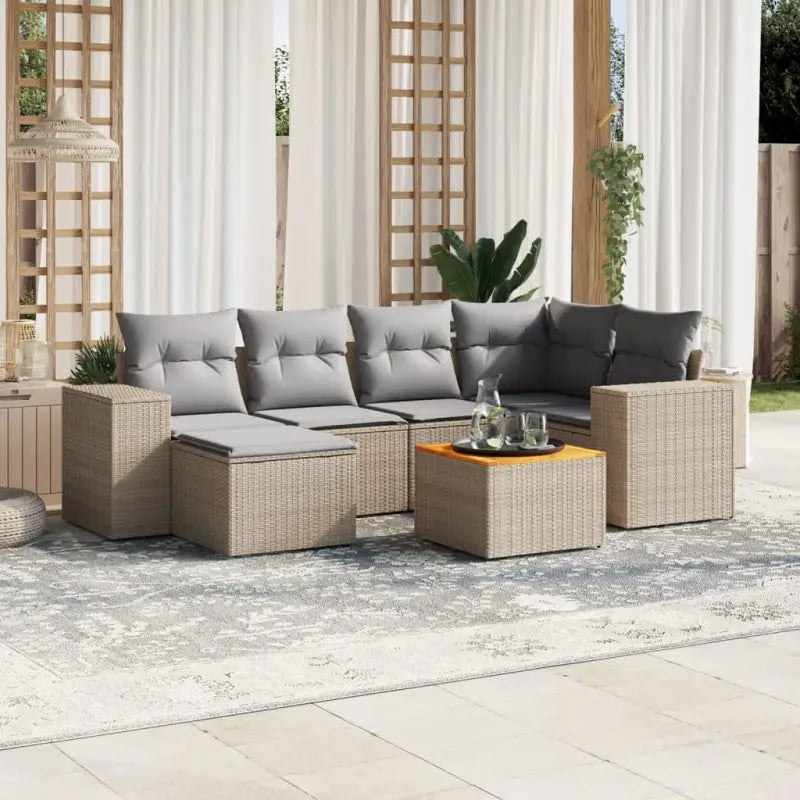 Gepolijste loungeset met beige materiaal en gepoedercoat staal afmetingen - Tuinsets