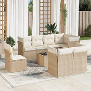 Gepolijste loungeset met poly rattan en beige materiaal voor buitengebruik - Tuinsets