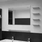 Gepolijste wandspiegel met schappen en gehard glas voor badkamer of woonkamer - 80 x 60 cm (5 schappen) / 1 - Spiegels