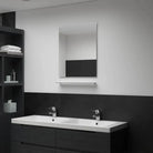 Gepolijste wandspiegel met schappen en gehard glas voor badkamer of woonkamer - 50 x 60 cm (1 schap) / 1 - Spiegels