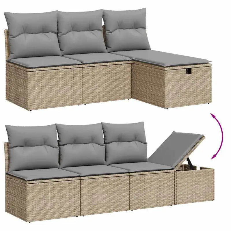 Gepubliceerd loungeset met beige materiaal en gepoedercoat staal afmetingen - Tuinsets