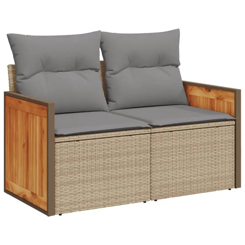 Gepubliceerd loungeset met beige materiaal en gepoedercoat staal - Tuinsets