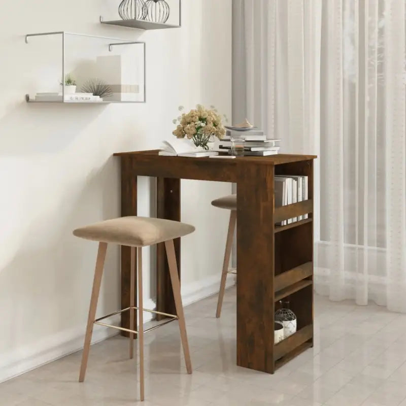 Gerookt eiken bartafel voor kleine ruimtes en moderne keukens - Gerookt eiken / 1 - Eettafels