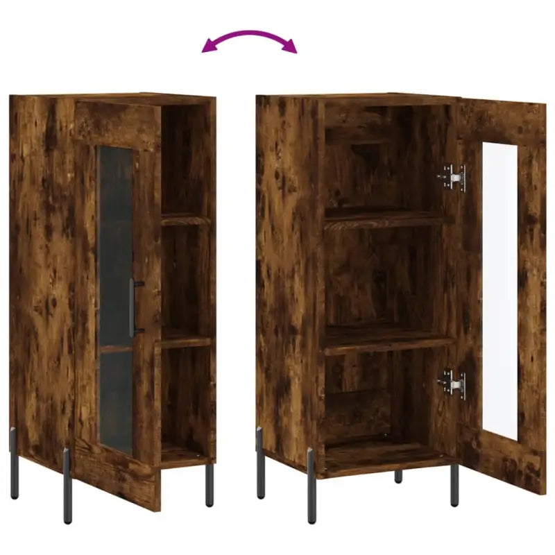Gerookt Eiken Dressoir van Bewerkte Hout met Tijdloze Design - Dressoirs & buffetkasten