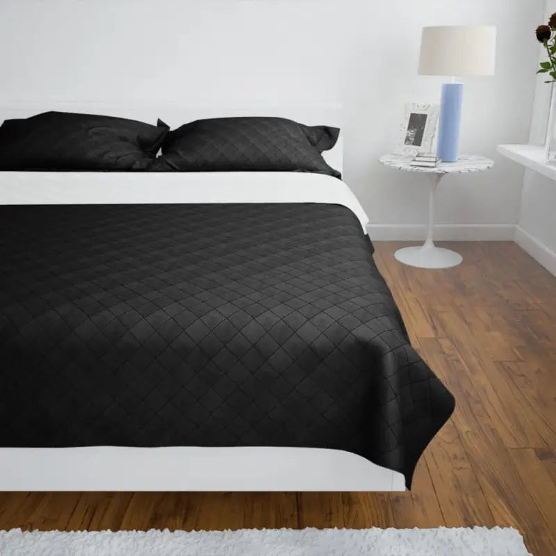 Gevatte bedsprei met dubbel kleur en gestikte ruiten - Dekbedden