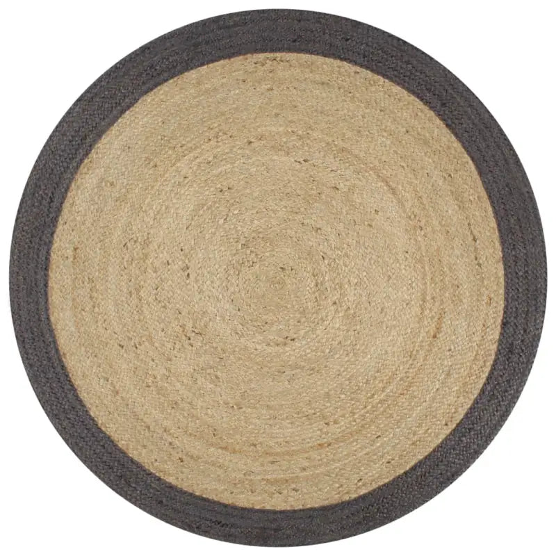 Gevlochten jute vloerkleed voor een natuurlijke en duurzame uitstraling - Donkergrijs / 150 cm - Vloerkleden