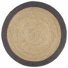 Gevlochten jute vloerkleed voor een natuurlijke en duurzame uitstraling - Donkergrijs / 180 cm - Vloerkleden