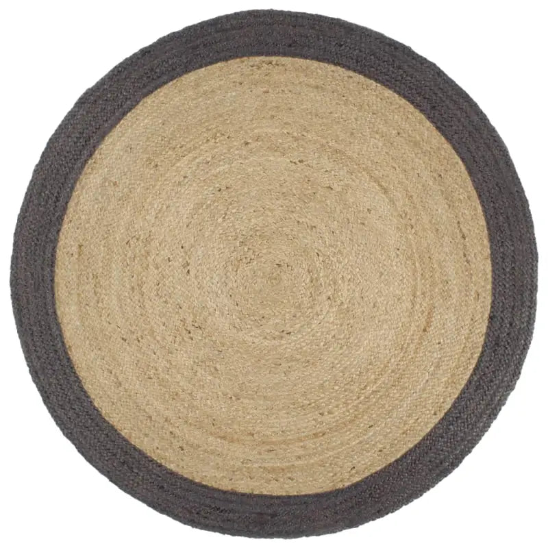 Gevlochten jute vloerkleed voor een natuurlijke en duurzame uitstraling - Donkergrijs / 210 cm - Vloerkleden