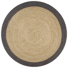 Gevlochten jute vloerkleed voor een natuurlijke en duurzame uitstraling - Donkergrijs / 120 cm - Vloerkleden