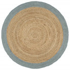 Gevlochten jute vloerkleed voor een natuurlijke en duurzame uitstraling - Olijfgroen / 180 cm - Vloerkleden