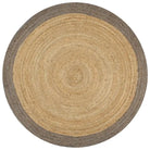 Gevlochten jute vloerkleed voor een natuurlijke en duurzame uitstraling - Grijs / 120 cm - Vloerkleden