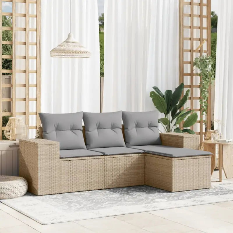 Gezellige tuinset met zwart materiaal en waterdichte tas - Beige en grijs / Zonder tafel - Tuinsets