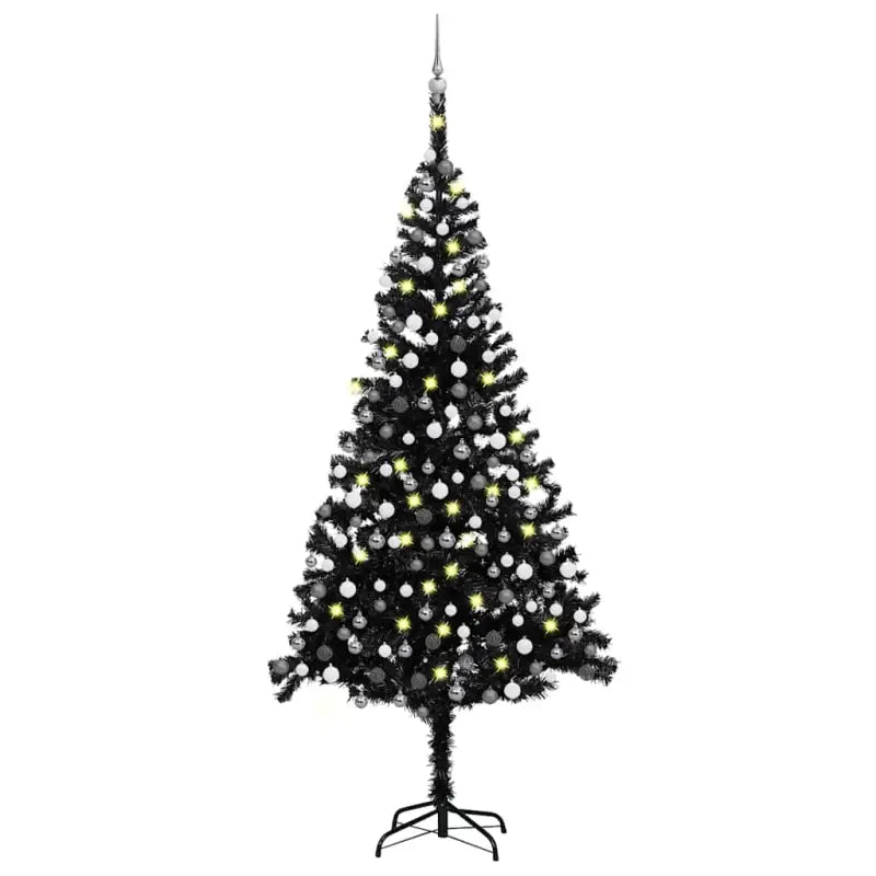 Glanzende Gouden Kunstkerstboom voor een Unieke Kerstsfeer - Zwart en grijs / 240 x 120 cm / 1 - Kerstbomen