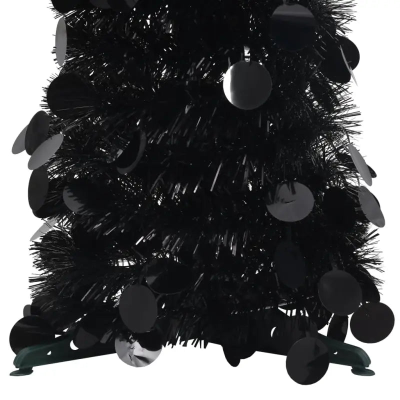 Glinsterende zwarte opvouwbare kerstboom van PET - Kerstbomen