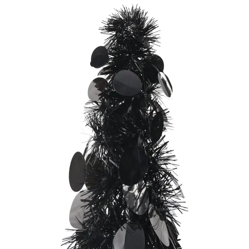 Glinsterende zwarte opvouwbare kerstboom van PET - Kerstbomen