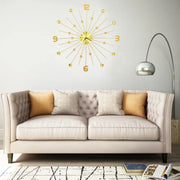 Gouden wandklok met kristallen details voor stijlvolle inrichting - Wandklokken