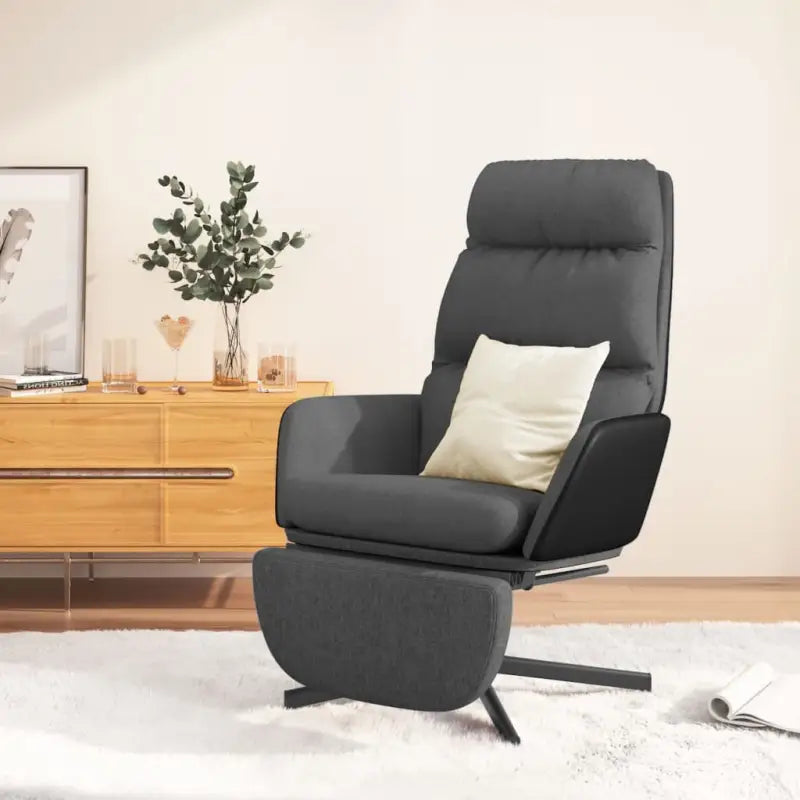Graden draaibaar relaxstoel voor optimaal comfort en stijl - Donkergrijs / 1 / Met voetensteun - Fauteuils &