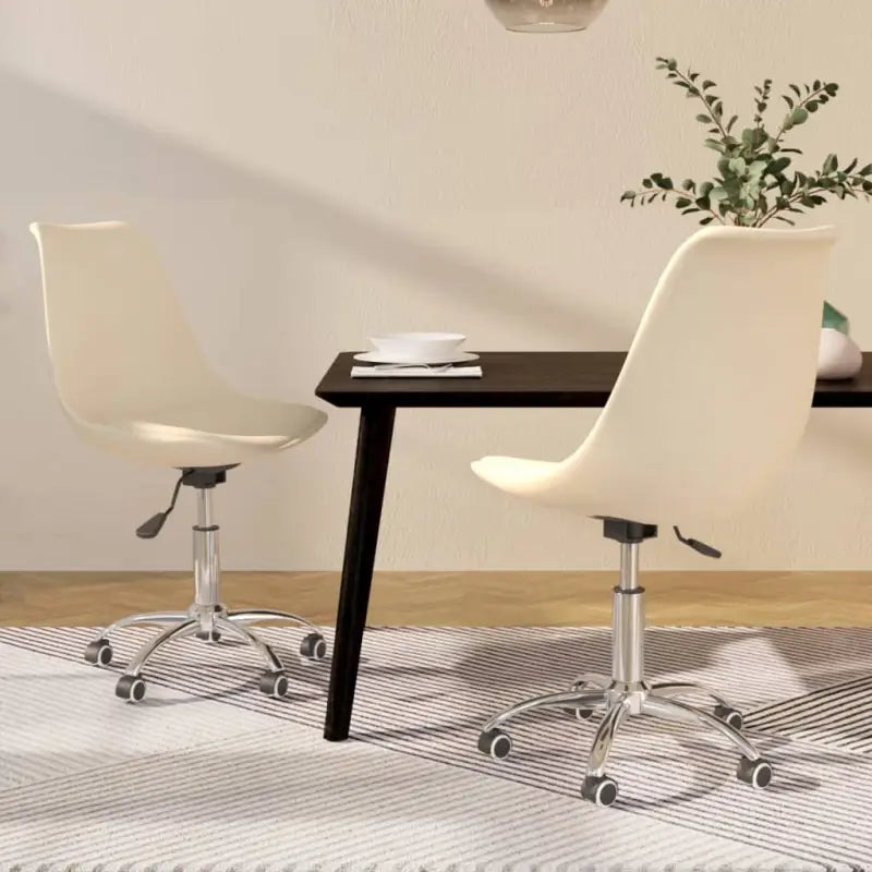 Graden draaibare eetkamerstoelen met modern en comfortabel design - Crème / 2 - Eetkamerstoelen