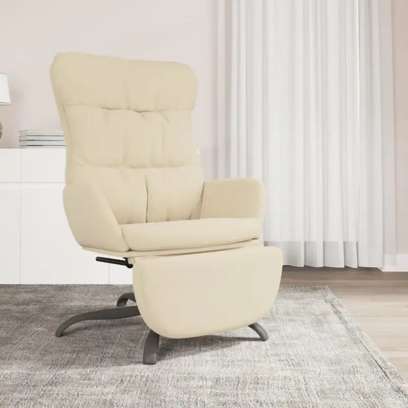 Graden draaibare relaxstoel voor optimaal zitcomfort in elke kamer - Crème / 1 / Met voetensteun - Fauteuils &