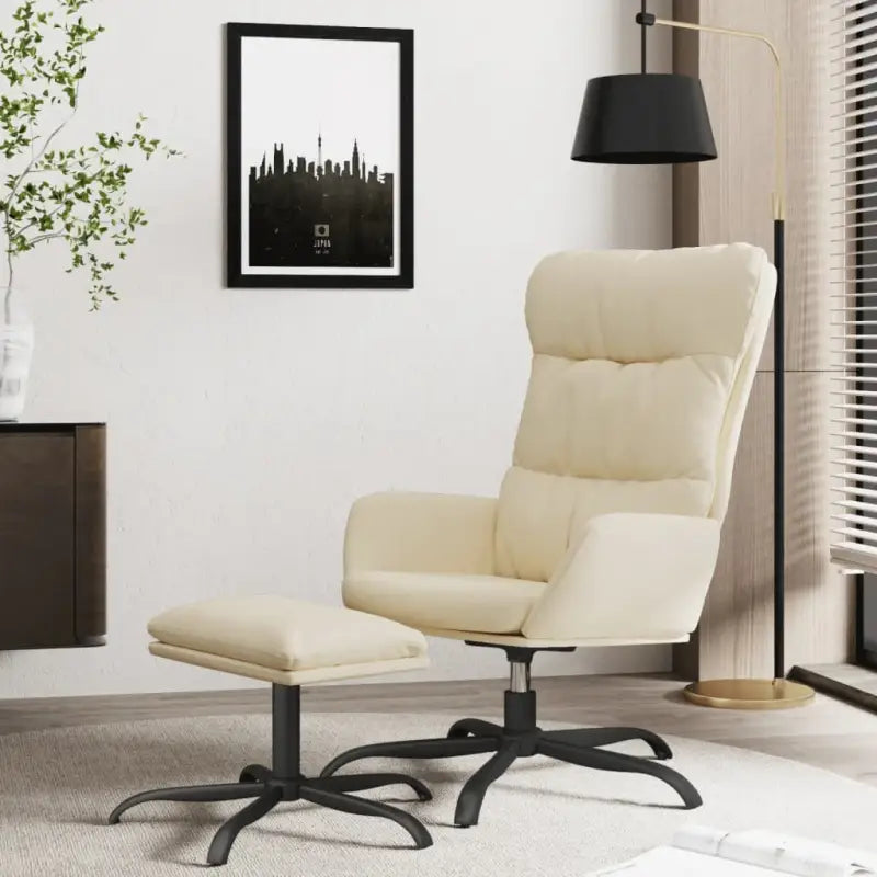 Graden draaibare relaxstoel voor optimaal zitcomfort in elke kamer - Crème / 1 / Met voetenbank - Fauteuils &