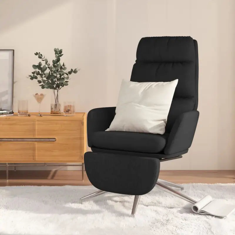 Graden draaibare relaxstoel voor ultiem zitcomfort in elke kamer - Zwart / 1 / Met voetensteun - Fauteuils &