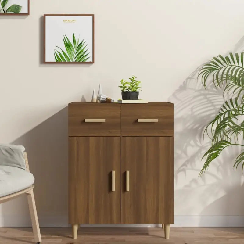Graues Sonoma dressoir met trendy ontwerp en gemakkelijk schoon te maken oppervlak - bruin eikenkleur / 1 - Dressoirs &
