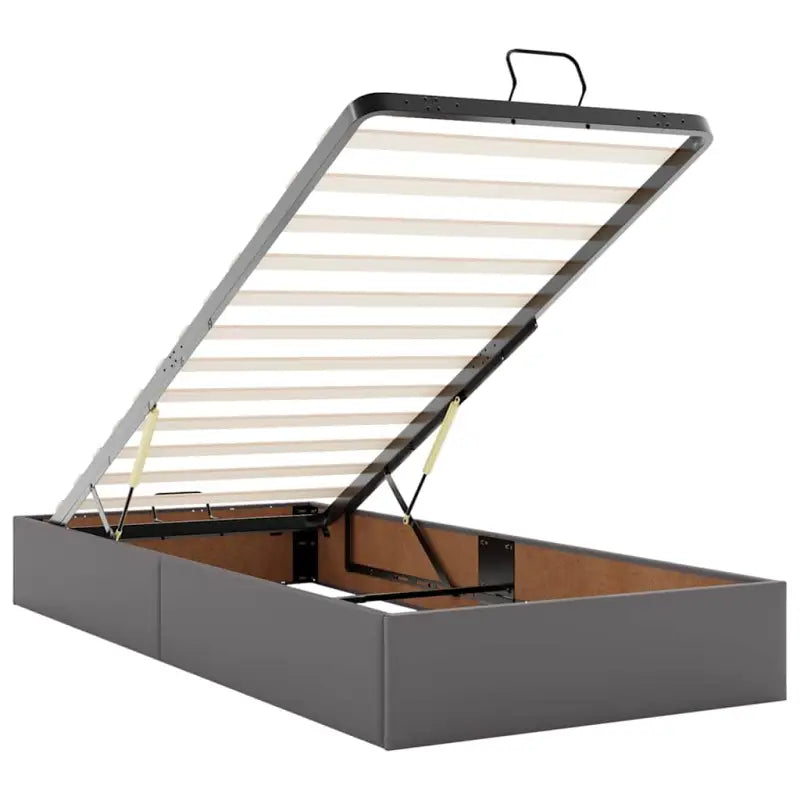 Grijs ottomaan bed met ruime opbergruimte en comfortabel matras - Bedden & bedframes