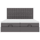 Grijs ottomaan bed met ruime opbergruimte en comfortabel matras - Bedden & bedframes